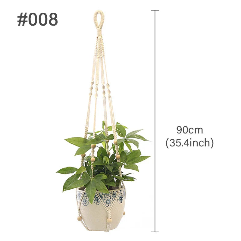 🌿 Handgemachter Makramee-Pflanzenhänger – Boho Hängetopf für Innen- und Außendekoration