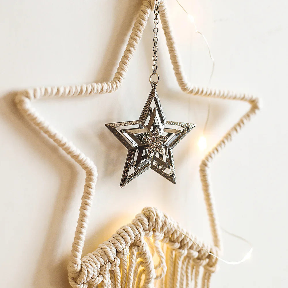 Makramee Traumfänger Boho Wohnkultur Mond Stern Dekoration Makramee Wandbehang Baby Nordic Zimmer Schlafzimmer Kinderkrippe Wohnzimmer Traumfänger