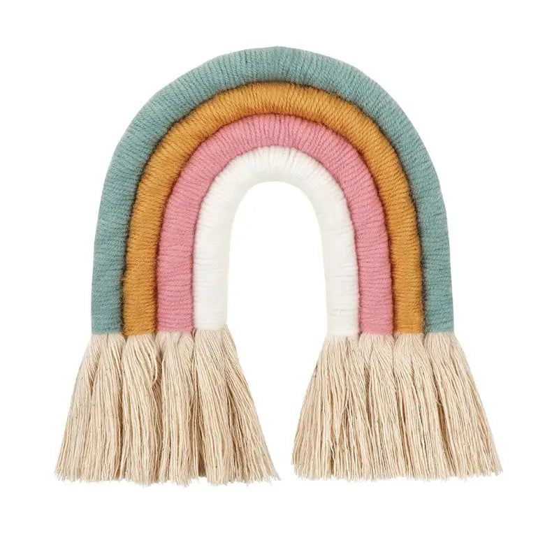Makramee Regenbogen Wandbehang – Boho Kinderzimmer Dekor