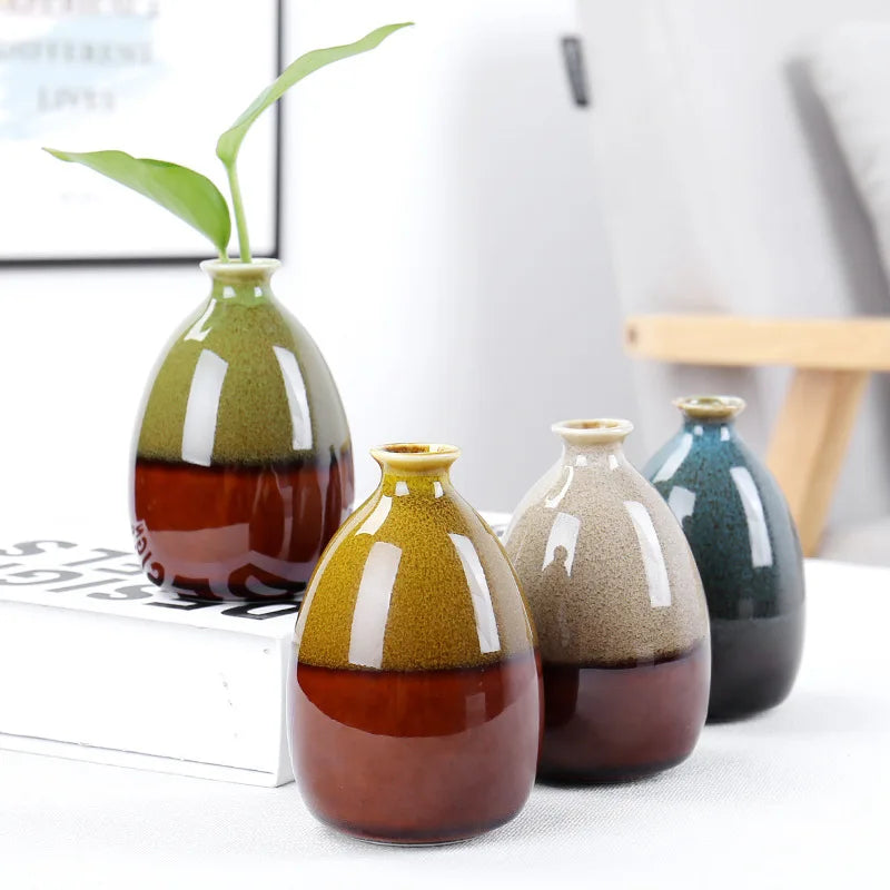 Mini Boho Glasiertes Keramikvase