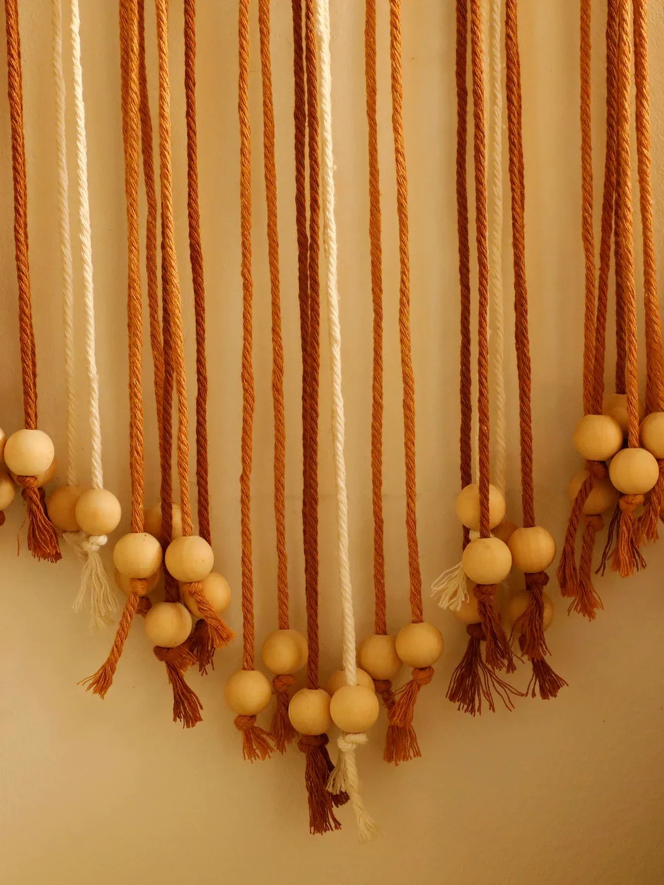 Blatt Makramee Wandteppich – Boho Baumwoll Wandbehang in Grün oder Braun