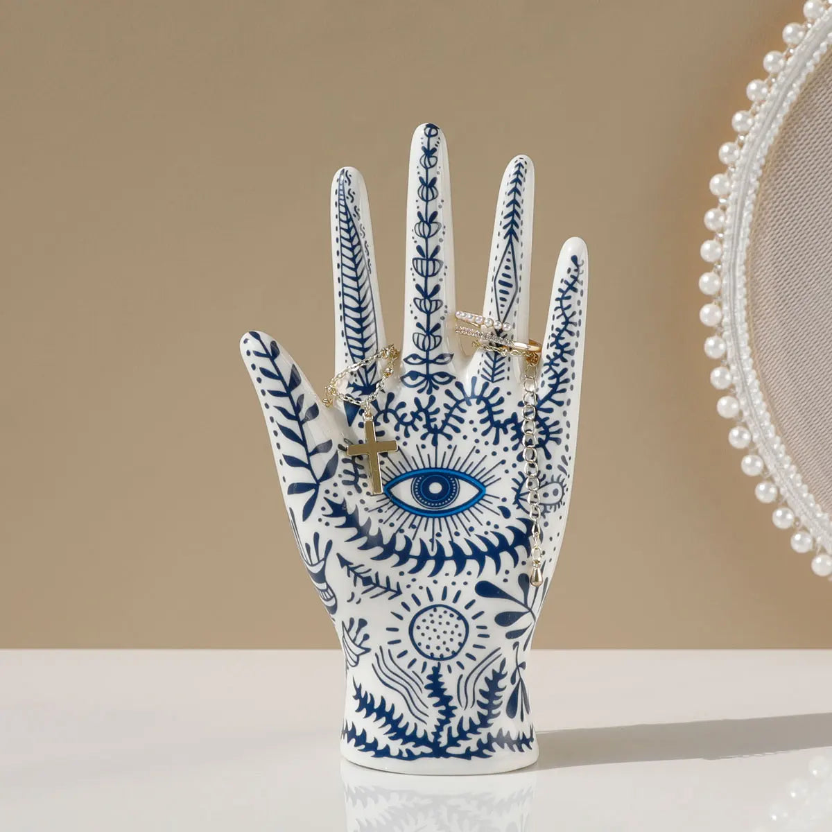Keramischer böser Blick Hand Schmuckhalter