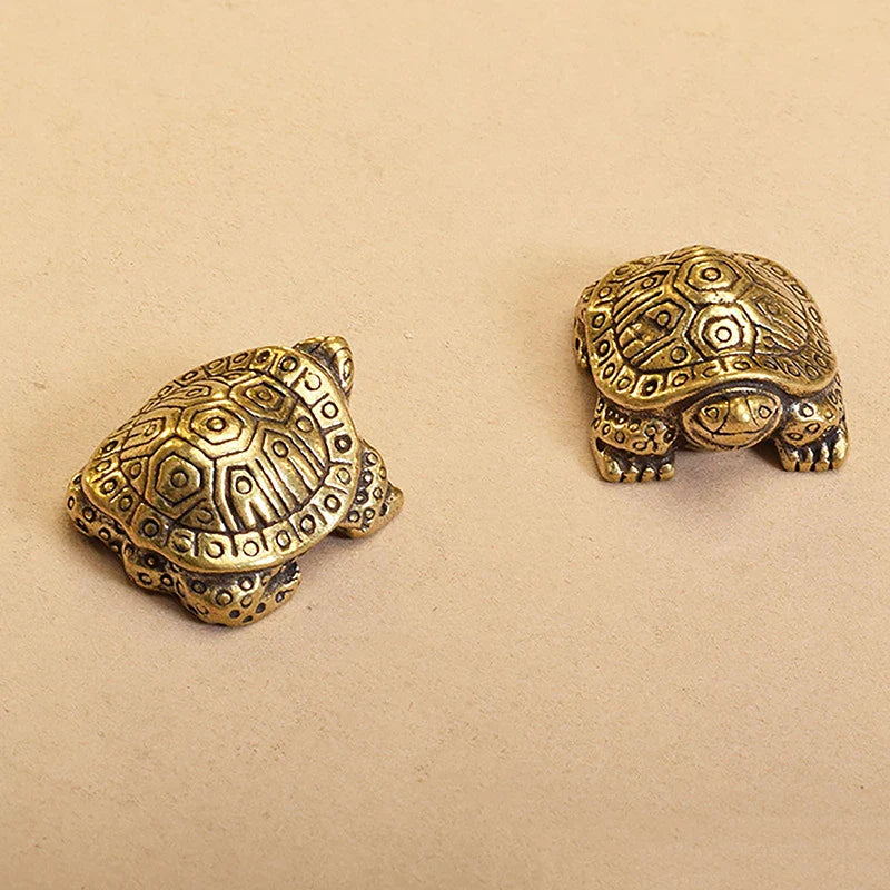 1Pc Antik Aussehende Solide Messing Schildkröte Ornament Tier Skulptur Home Office Schreibtisch Dekorative Wohnkultur Boho