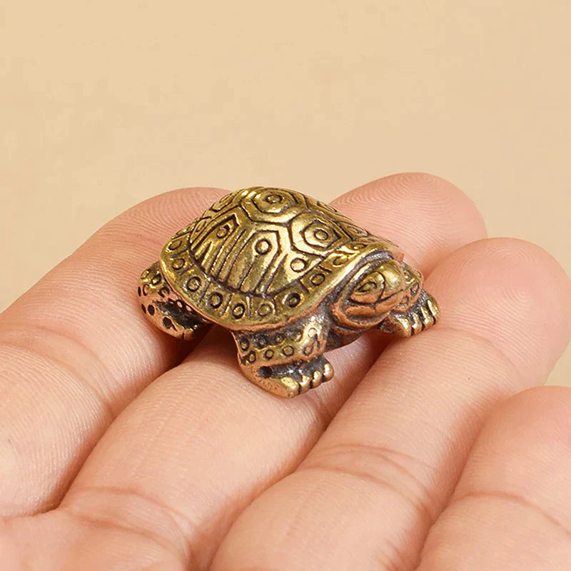 1Pc Antik Aussehende Solide Messing Schildkröte Ornament Tier Skulptur Home Office Schreibtisch Dekorative Wohnkultur Boho