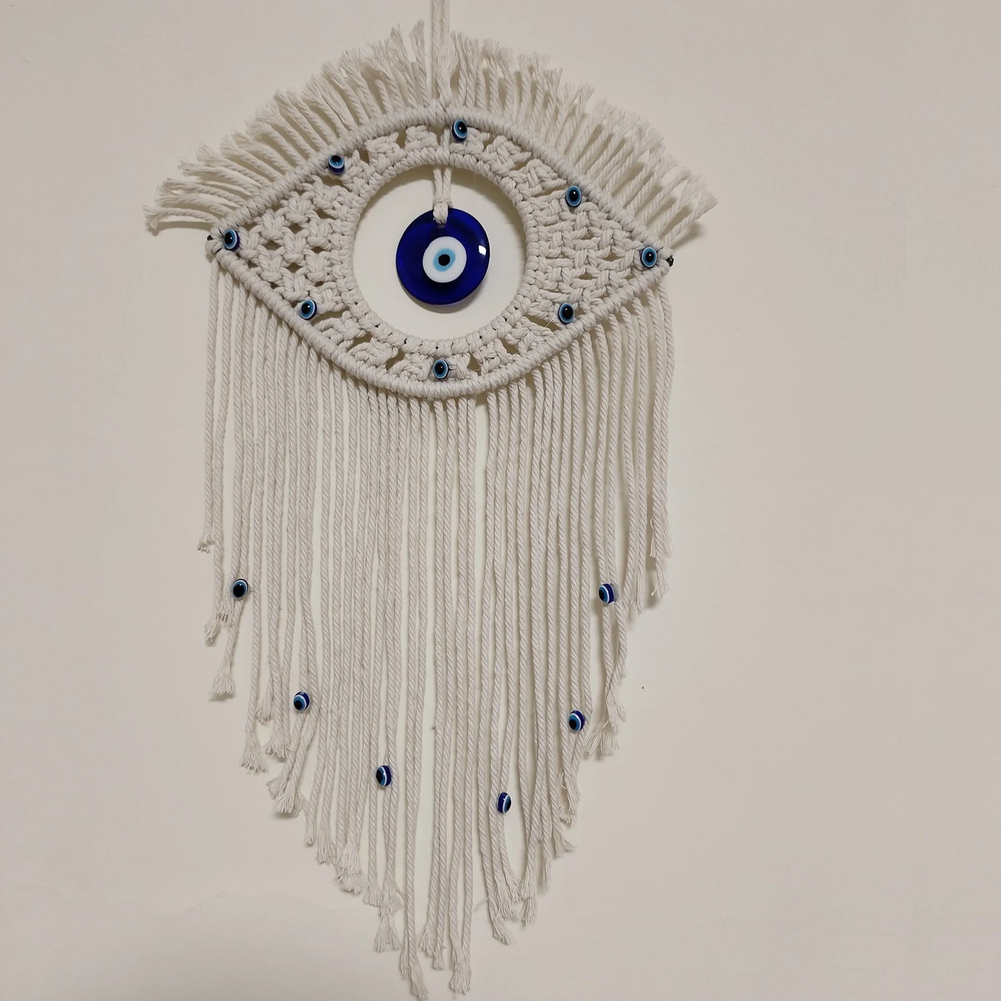 🧿 Evil Eye Makramee Wandbehang – Handgemachter Boho Wohnkultur Wandteppich