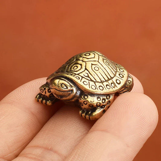 1Pc Antik Aussehende Solide Messing Schildkröte Ornament Tier Skulptur Home Office Schreibtisch Dekorative Wohnkultur Boho