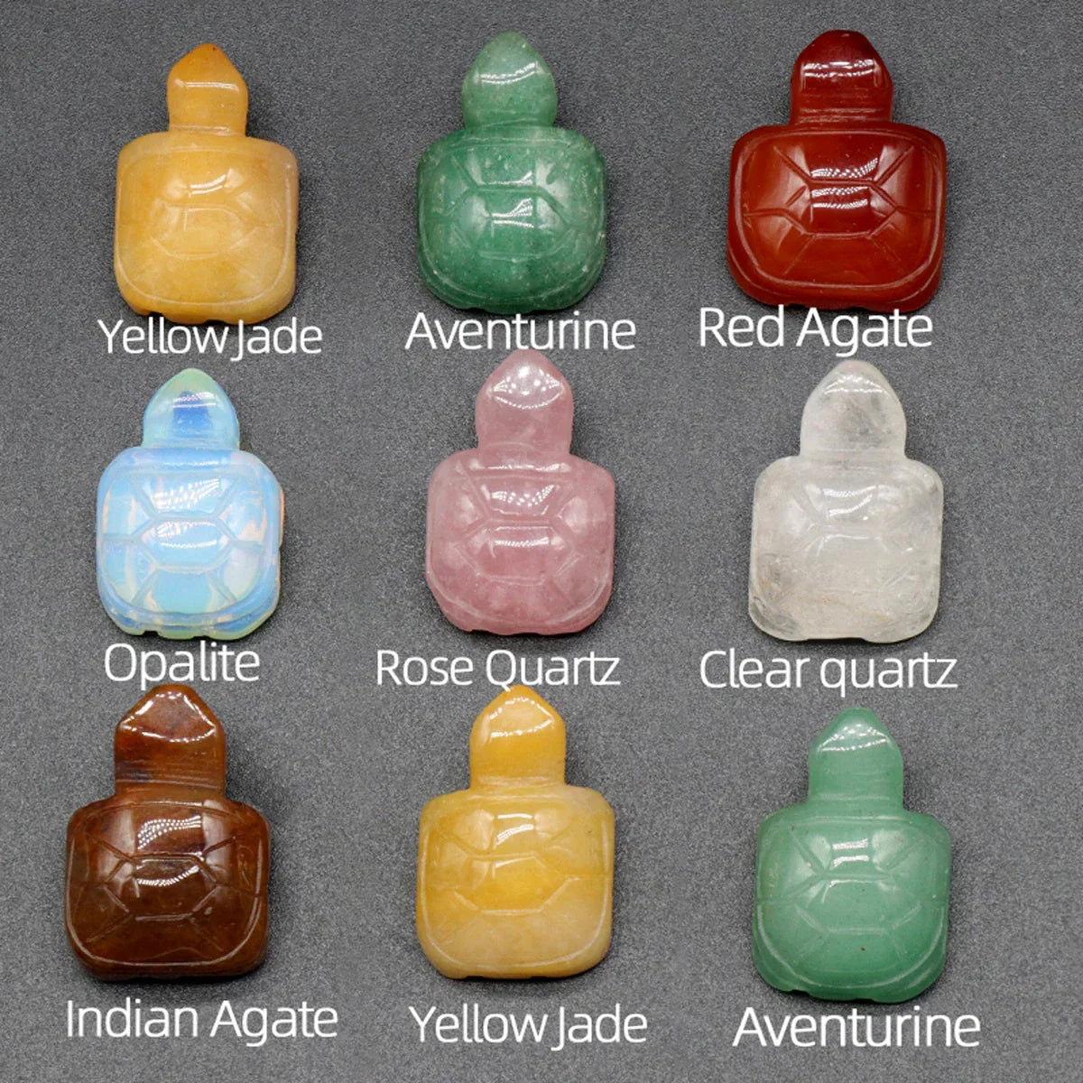 Mini Naturstein Schildkröte Figur – Handgefertigtes Kristalltier für Chakra-Heilung & Boho Wohnkultur