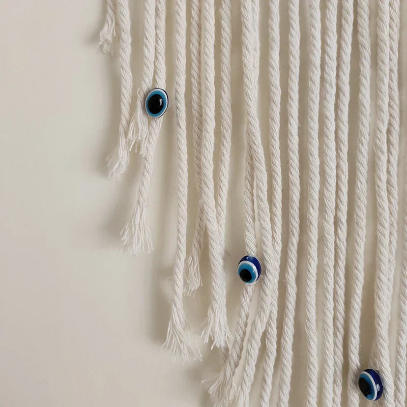 🧿 Evil Eye Makramee Wandbehang – Handgemachter Boho Wohnkultur Wandteppich
