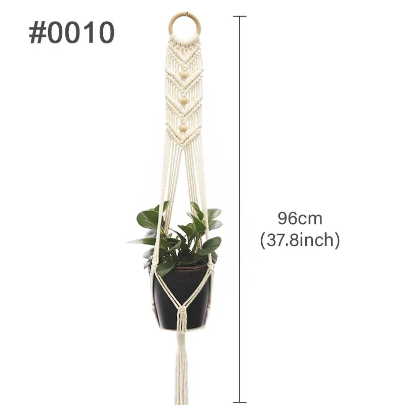 🌿 Handgemachter Makramee-Pflanzenhänger – Boho Hängetopf für Innen- und Außendekoration