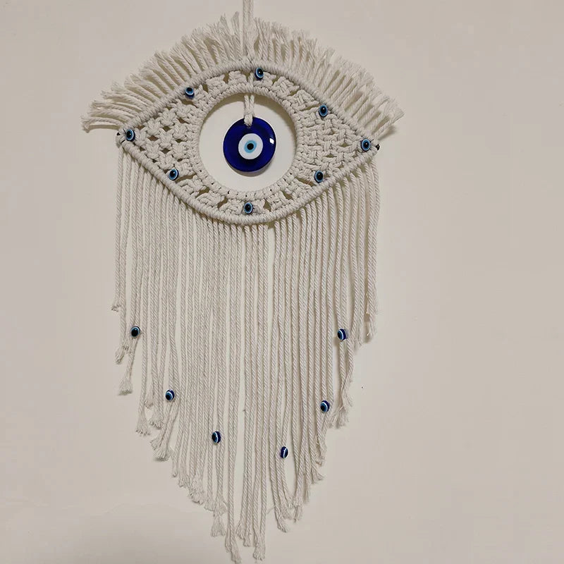 🧿 Evil Eye Makramee Wandbehang – Handgemachter Boho Wohnkultur Wandteppich