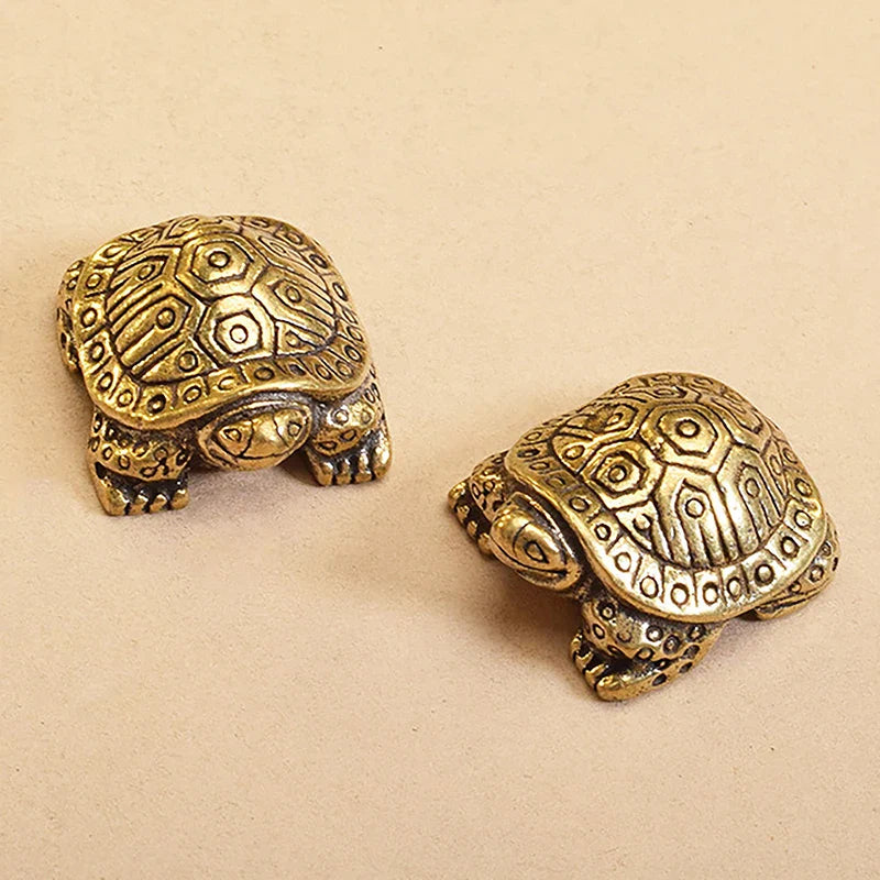 1Pc Antik Aussehende Solide Messing Schildkröte Ornament Tier Skulptur Home Office Schreibtisch Dekorative Wohnkultur Boho